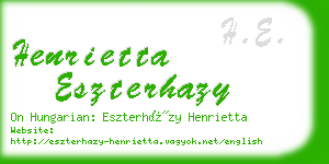 henrietta eszterhazy business card